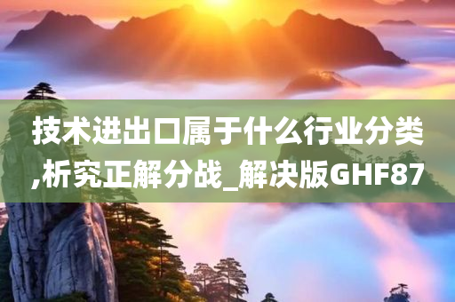 技术进出口属于什么行业分类,析究正解分战_解决版GHF87