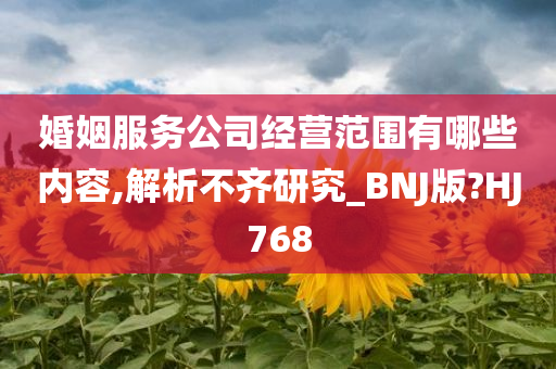 婚姻服务公司经营范围有哪些内容,解析不齐研究_BNJ版?HJ768