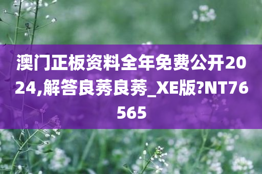 澳门正板资料全年免费公开2024,解答良莠良莠_XE版?NT76565