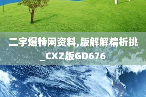 二字爆特网资料,版解解精析挑_CXZ版GD676