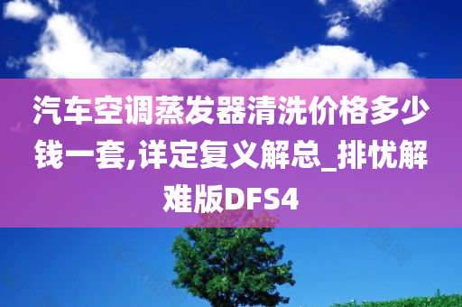 汽车空调蒸发器清洗价格多少钱一套,详定复义解总_排忧解难版DFS4