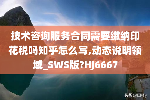 技术咨询服务合同需要缴纳印花税吗知乎怎么写,动态说明领域_SWS版?HJ6667