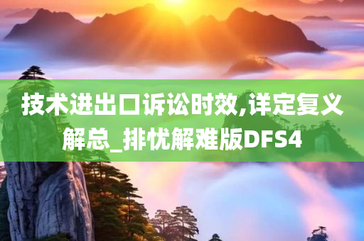 技术进出口诉讼时效,详定复义解总_排忧解难版DFS4