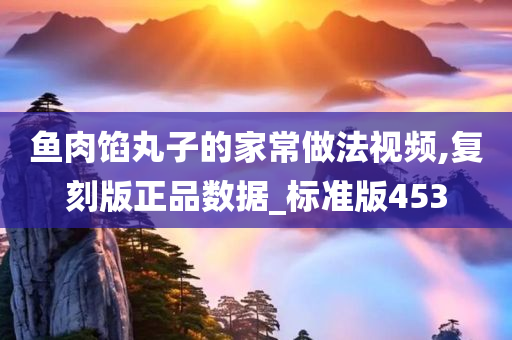 鱼肉馅丸子的家常做法视频,复刻版正品数据_标准版453