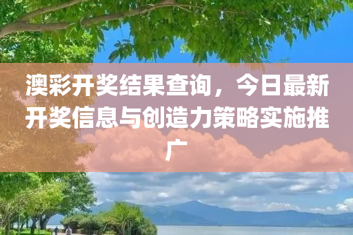 澳彩开奖结果查询，今日最新开奖信息与创造力策略实施推广