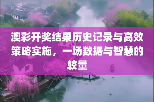 澳彩开奖结果历史记录与高效策略实施，一场数据与智慧的较量