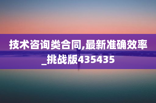 技术咨询类合同,最新准确效率_挑战版435435