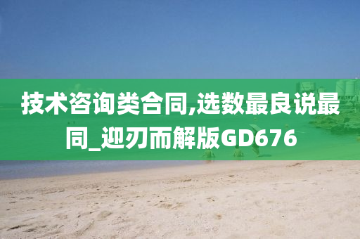 技术咨询类合同,选数最良说最同_迎刃而解版GD676