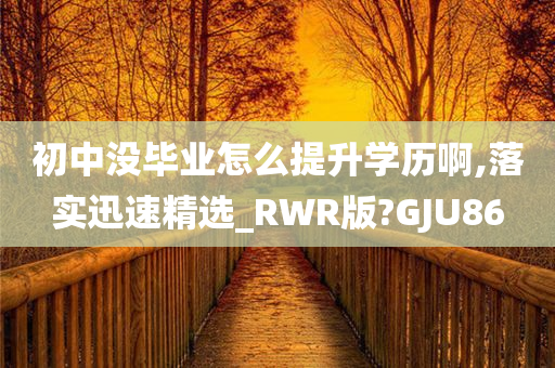 初中没毕业怎么提升学历啊,落实迅速精选_RWR版?GJU86