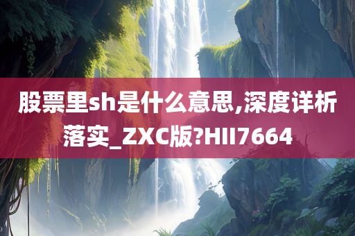 股票里sh是什么意思,深度详析落实_ZXC版?HII7664