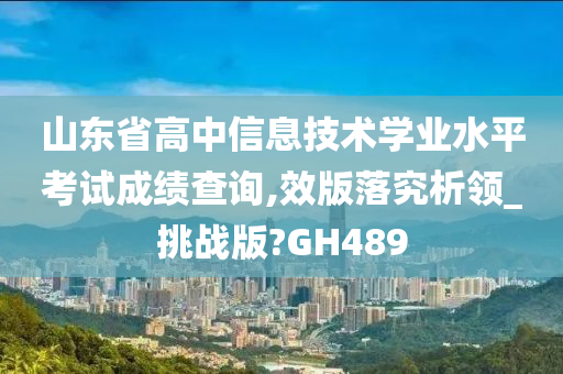 山东省高中信息技术学业水平考试成绩查询,效版落究析领_挑战版?GH489