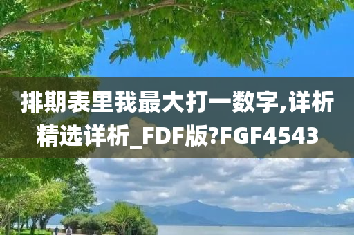 排期表里我最大打一数字,详析精选详析_FDF版?FGF4543