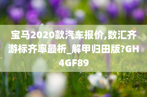 宝马2020款汽车报价,数汇齐游标齐率最析_解甲归田版?GH4GF89