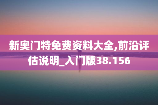 新奥门特免费资料大全,前沿评估说明_入门版38.156