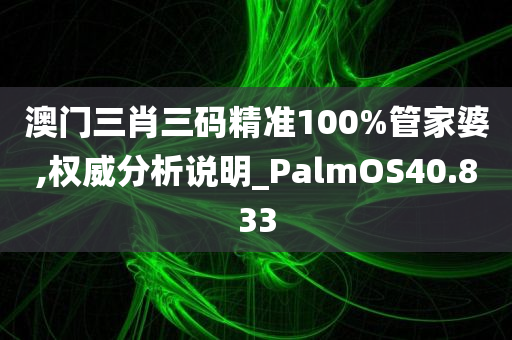 澳门三肖三码精准100%管家婆,权威分析说明_PalmOS40.833