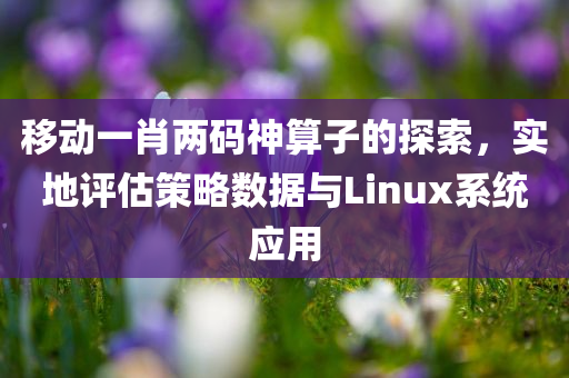 移动一肖两码神算子的探索，实地评估策略数据与Linux系统应用