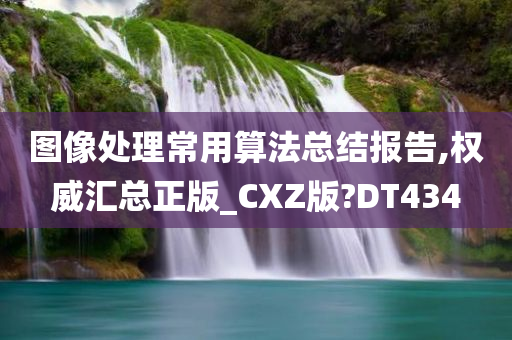 图像处理常用算法总结报告,权威汇总正版_CXZ版?DT434