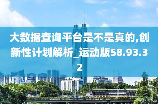 大数据查询平台是不是真的,创新性计划解析_运动版58.93.32