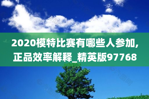 2020模特比赛有哪些人参加,正品效率解释_精英版97768