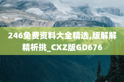 246免费资料大全精选,版解解精析挑_CXZ版GD676