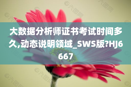 大数据分析师证书考试时间多久,动态说明领域_SWS版?HJ6667