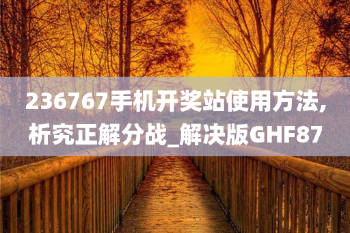 236767手机开奖站使用方法,析究正解分战_解决版GHF87