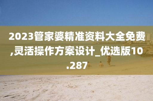 2023管家婆精准资料大全免费,灵活操作方案设计_优选版10.287