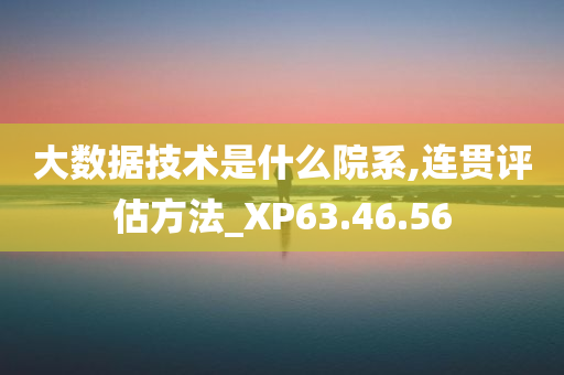 大数据技术是什么院系,连贯评估方法_XP63.46.56