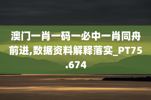 澳门一肖一码一必中一肖同舟前进,数据资料解释落实_PT75.674