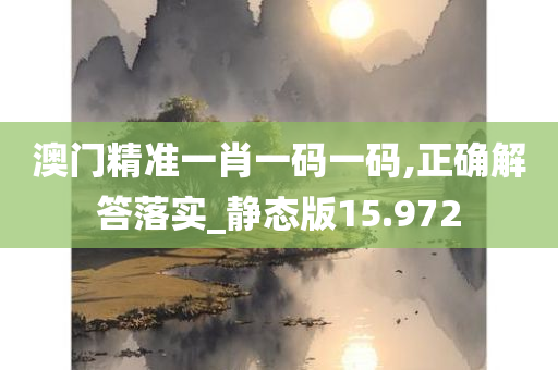 澳门精准一肖一码一码,正确解答落实_静态版15.972