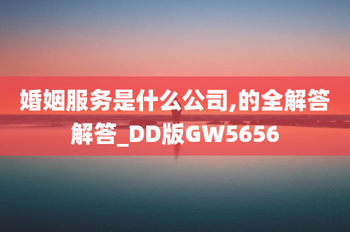 婚姻服务是什么公司,的全解答解答_DD版GW5656