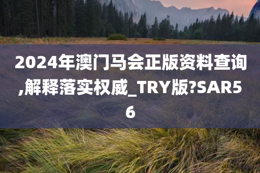 2024年澳门马会正版资料查询,解释落实权威_TRY版?SAR56