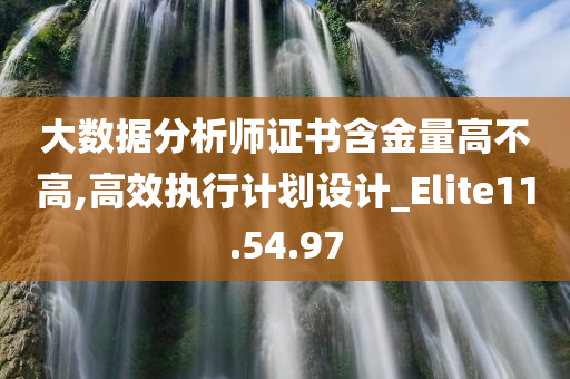 大数据分析师证书含金量高不高,高效执行计划设计_Elite11.54.97