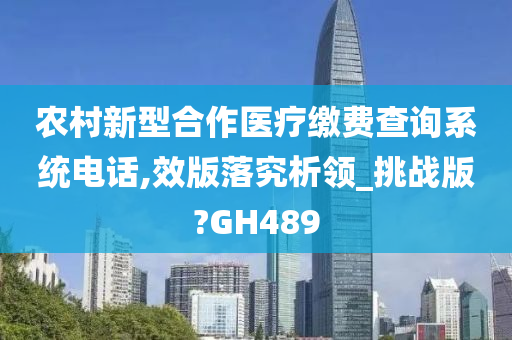 农村新型合作医疗缴费查询系统电话,效版落究析领_挑战版?GH489