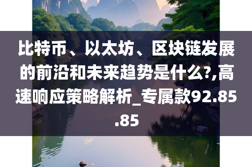 比特币、以太坊、区块链发展的前沿和未来趋势是什么?,高速响应策略解析_专属款92.85.85