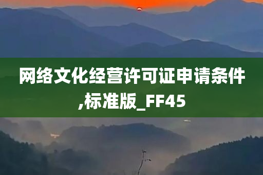 网络文化经营许可证申请条件,标准版_FF45