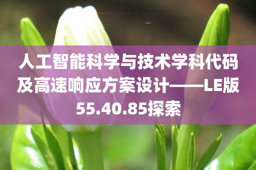 人工智能科学与技术学科代码及高速响应方案设计——LE版55.40.85探索