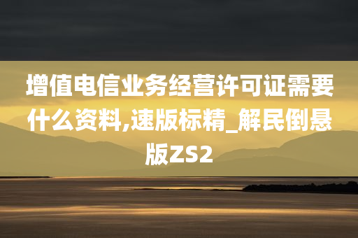 增值电信业务经营许可证需要什么资料,速版标精_解民倒悬版ZS2