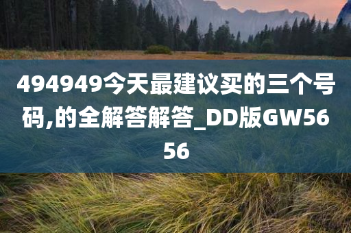 494949今天最建议买的三个号码,的全解答解答_DD版GW5656