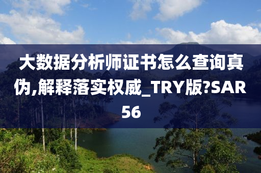 大数据分析师证书怎么查询真伪,解释落实权威_TRY版?SAR56