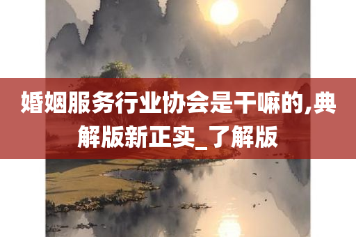 婚姻服务行业协会是干嘛的,典解版新正实_了解版