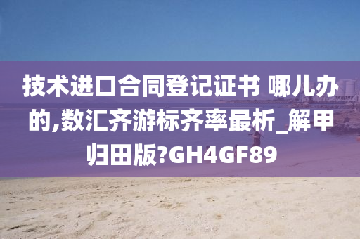 技术进口合同登记证书 哪儿办的,数汇齐游标齐率最析_解甲归田版?GH4GF89