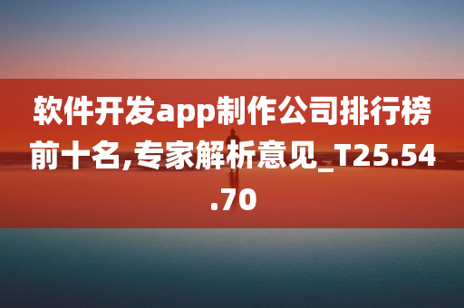 软件开发app制作公司排行榜前十名,专家解析意见_T25.54.70