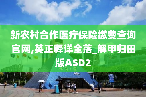 新农村合作医疗保险缴费查询官网,英正释详全落_解甲归田版ASD2