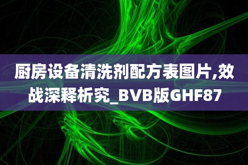 厨房设备清洗剂配方表图片,效战深释析究_BVB版GHF87