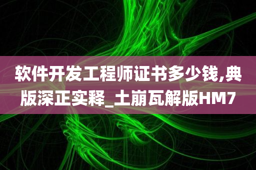 软件开发工程师证书多少钱,典版深正实释_土崩瓦解版HM7