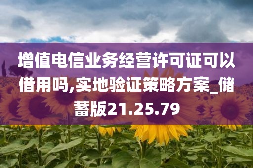 增值电信业务经营许可证可以借用吗,实地验证策略方案_储蓄版21.25.79