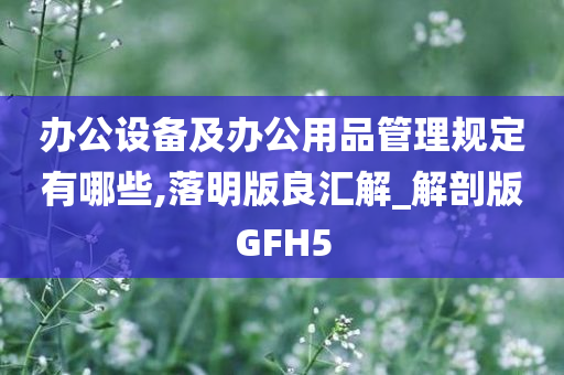 办公设备及办公用品管理规定有哪些,落明版良汇解_解剖版GFH5