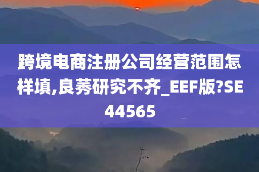 跨境电商注册公司经营范围怎样填,良莠研究不齐_EEF版?SE44565