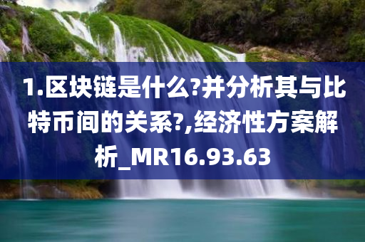 1.区块链是什么?并分析其与比特币间的关系?,经济性方案解析_MR16.93.63